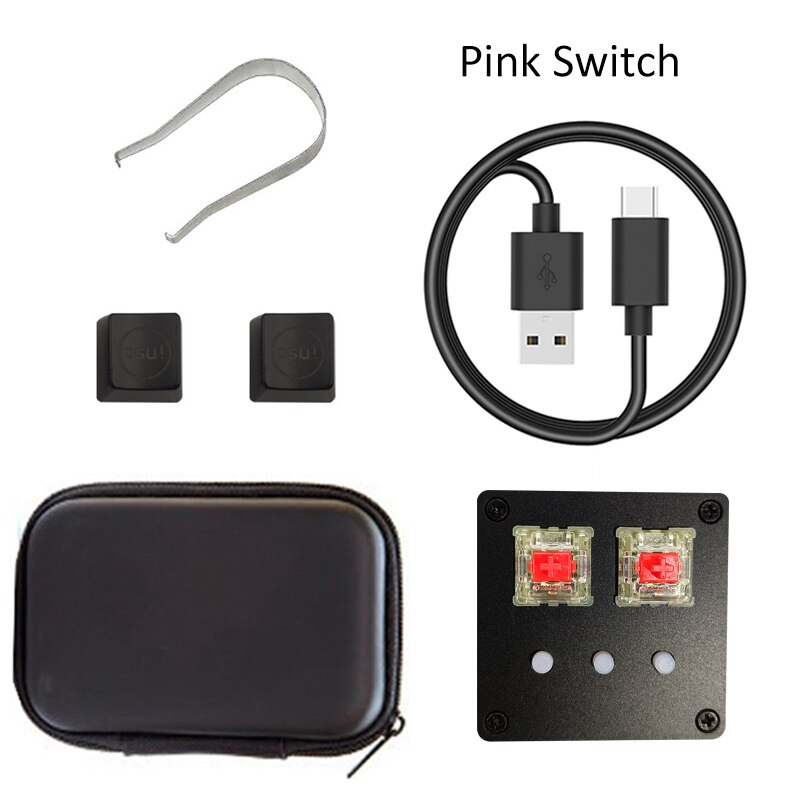 HFSECURITY DIY OSU! Keyboard V4 For Windows 5 Key Gaming Keyboard USB 2.0 RGB Cherry MX Mechanical Keyboard Swap keyboard: Pink switch osu set