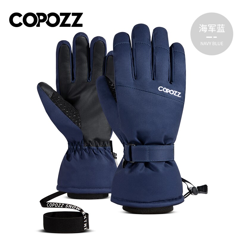 Copozz luvas de esqui de inverno das mulheres dos homens à prova dwaterproof água ultraleve luvas de snowboard motocicleta equitação neve manter quente luvas à prova de vento: Vermelho / XXL