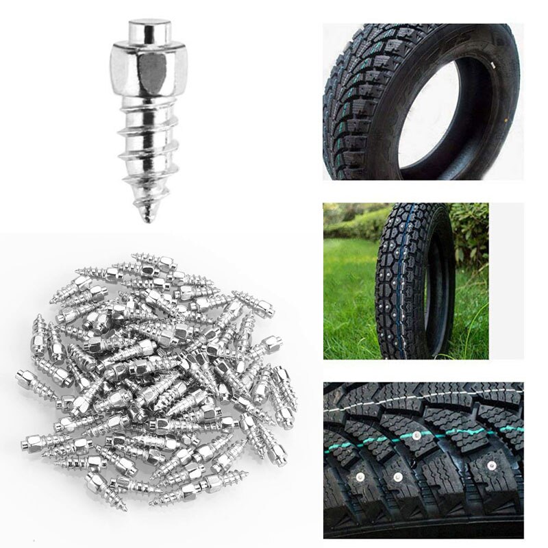 50pcs Winter Tire Spikes Car Tires Studs Screw Snow Spikes Wheel Tyre Snow Chains Studs For Auto Car Motorcycle SUV ATV Truck