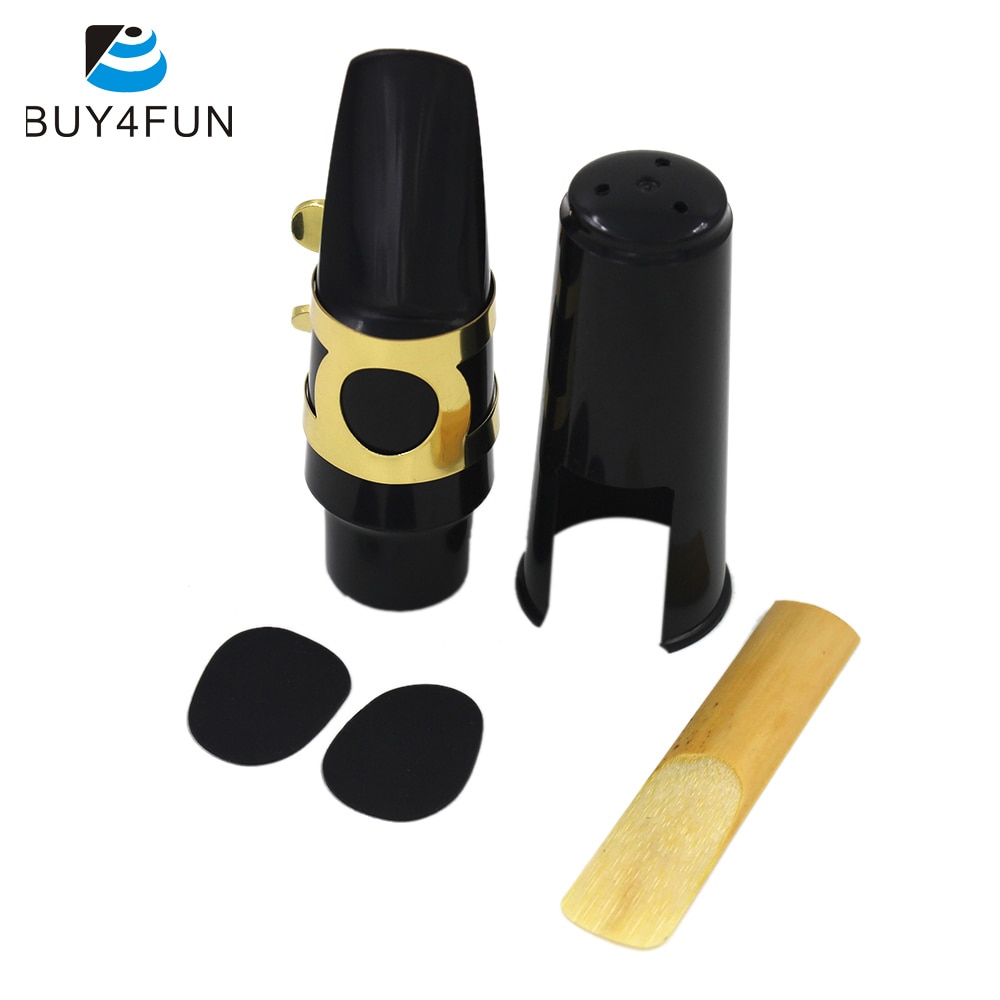 High Plastic Alto Sax Saxophone Mouthpiece Plastic with Cap Metal Buckle Reed Mouthpiece Patches Pads Cushions