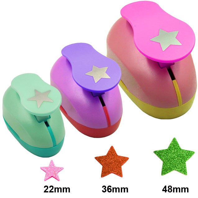 Perforadora de papel con forma de círculo para manualidades, cortador de papel con forma circular de 3, 2, 1,5 y 1 pulgada, para escuela y álbum de recortes,: 223648mm Star