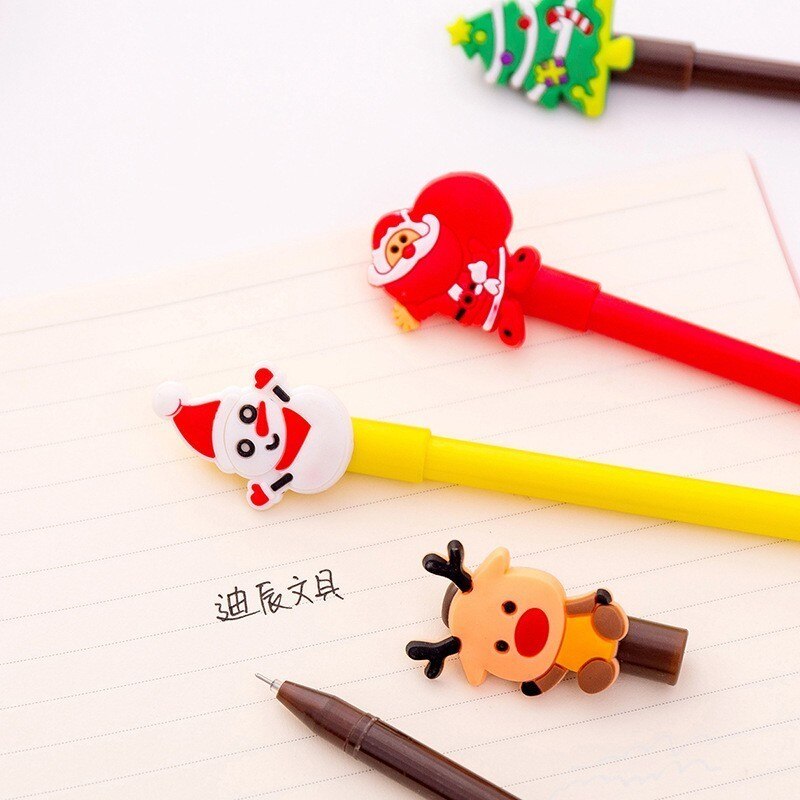 4 Pcs/set Cartoon Christmas Tree Santa Claus Snowman Elk Gel Pens for School Office Supply Escolar Papelaria Gel Pen Stationery