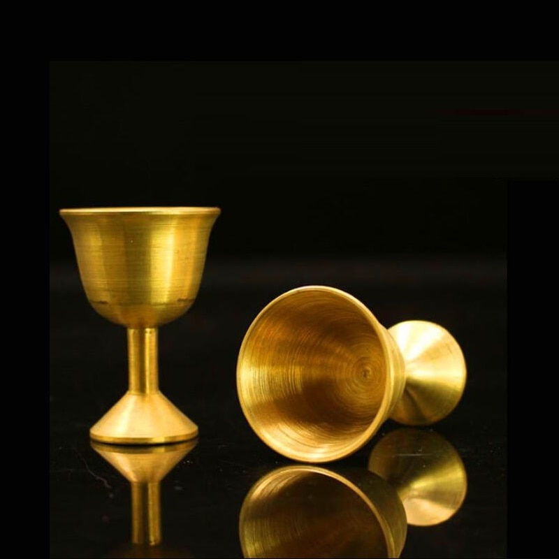 Zuiver koper Cup Boeddhistische artikelen Goblet voor God van rijkdom