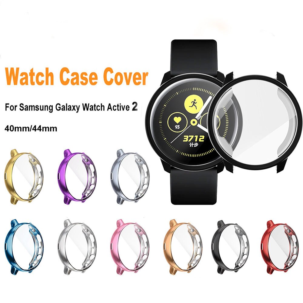 Voor galaxy watch active 2 hoesje samsung galaxy watch active 2 44mm 40mm bumper protector hd volledige dekking scherm beschermhoes