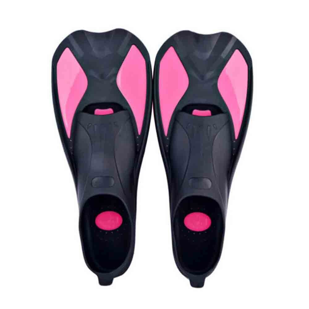1 par de aletas de silicona para nadar adultos snorkel aletas para el pie aletas de buceo principiante corto Set de entrenamiento de pies Set de aletas de pato: Red / L