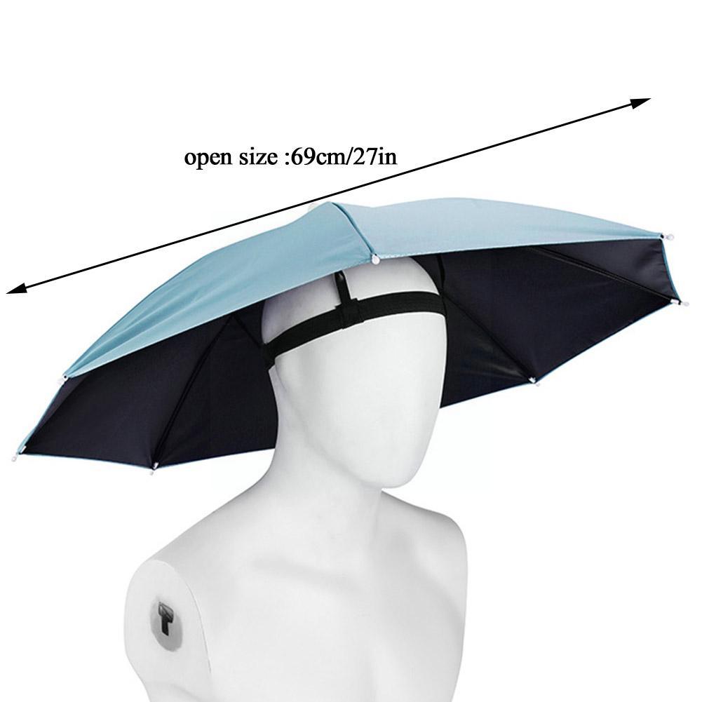Sombrero de sombrilla portátil para exteriores, sombrilla de pesca impermeable, sombreros universales para el sol, Camping, playa, sombreros plegables U6O1