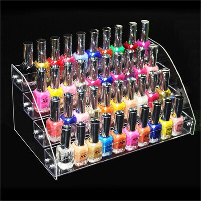Kosmetika smycken display hylla akryl makeup arrangör läppstift ansiktskräm glasögon ram mask läppstift ram nagellack rack: 4 lager