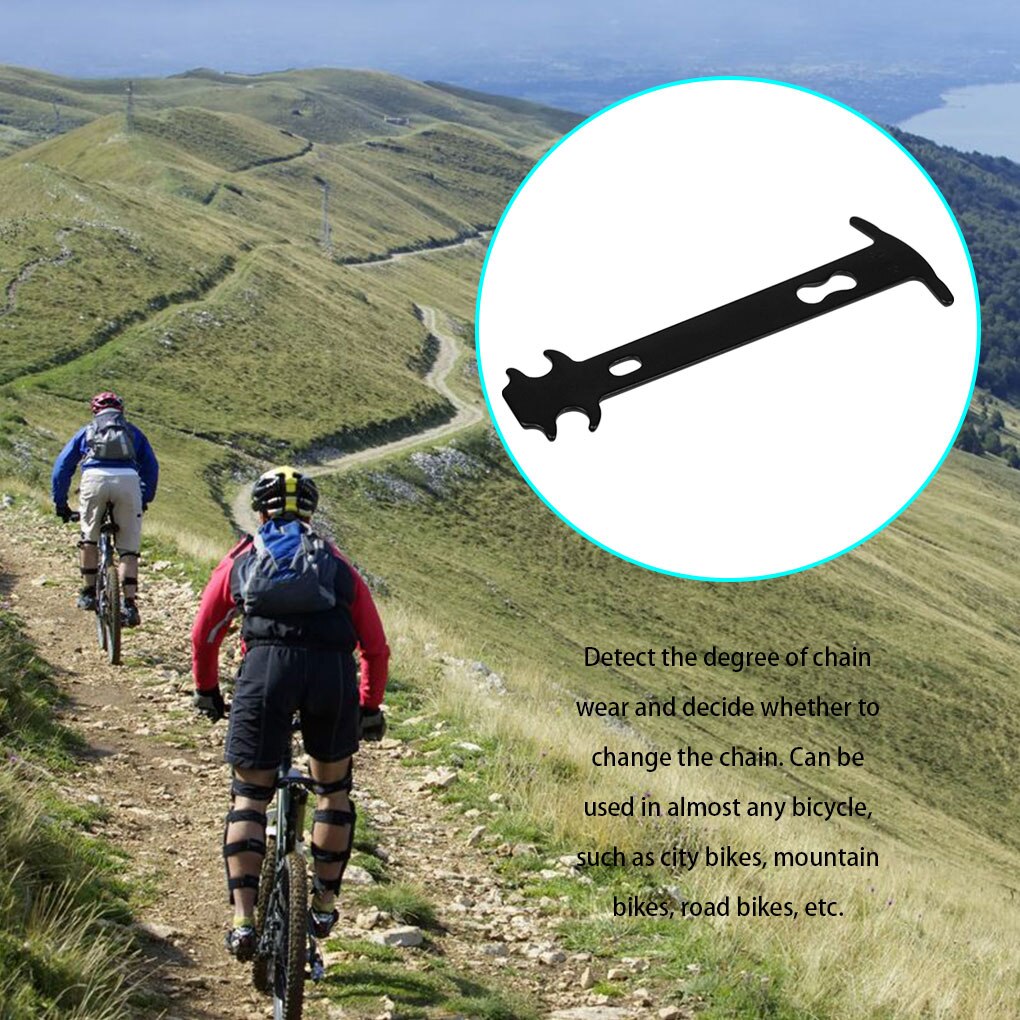 Portable Bicycle Chain Wear Checker Indicator Mountain Road Bike Chains Gauge Measurement Ruler Replacement Bicycle Repair Tool