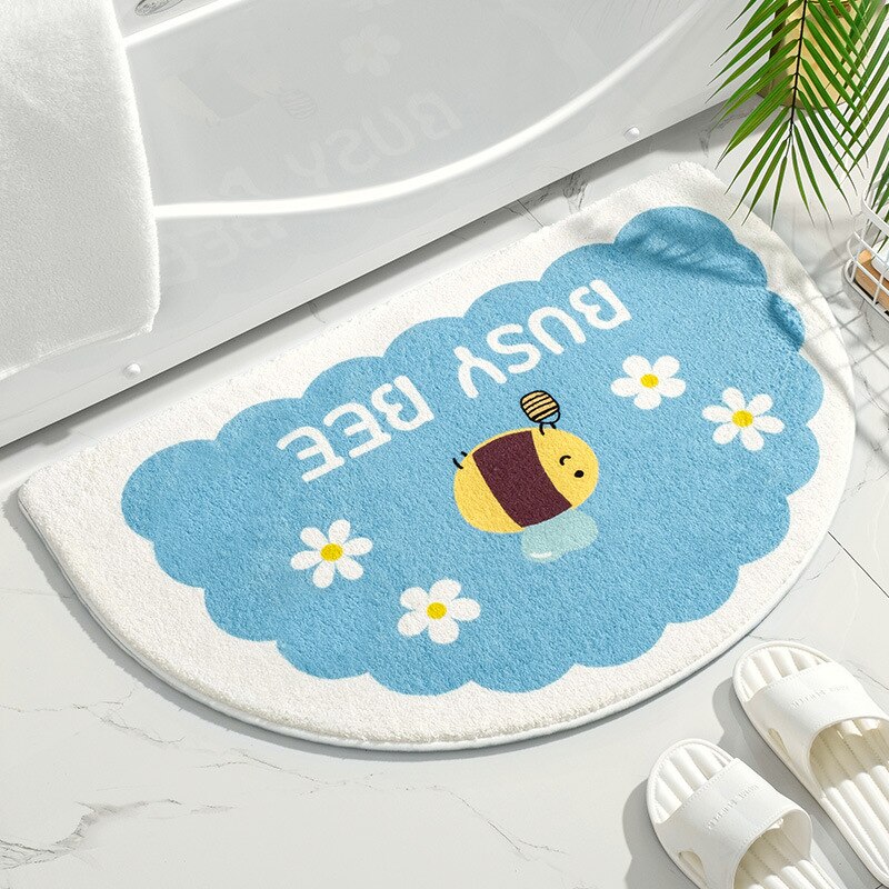Weiche Fußmatten, kleine, frische Textblumen, Teppiche, Zuhause, Eingang, Teppich, Schlafzimmer, Toilette, Badezimmer, Tür, saugfähiges, rutschfestes Fußpolster: Lila