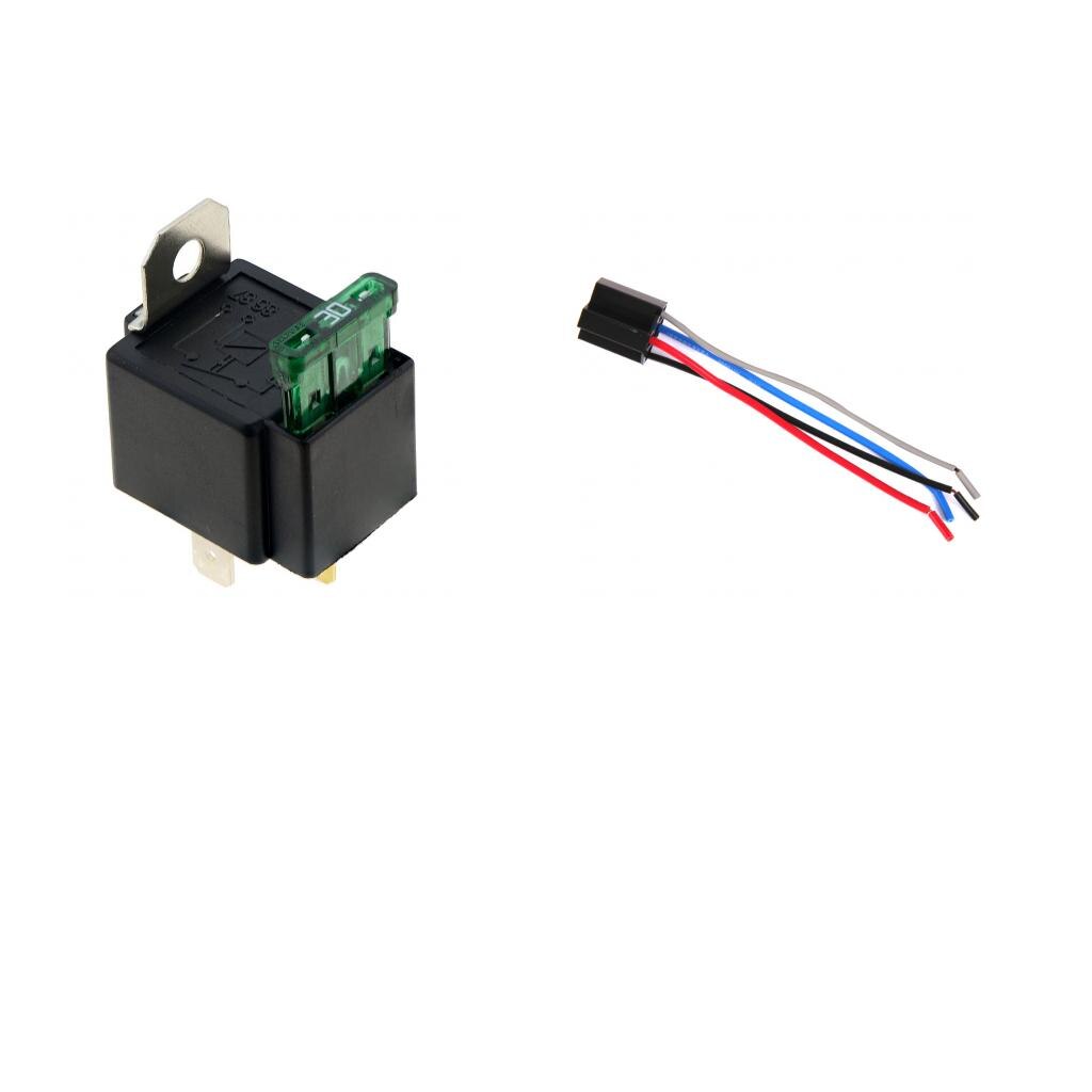 Dc 12V 30A Fused 4-Pin Relais Met 4 Draad Relais Socket Harness Connector