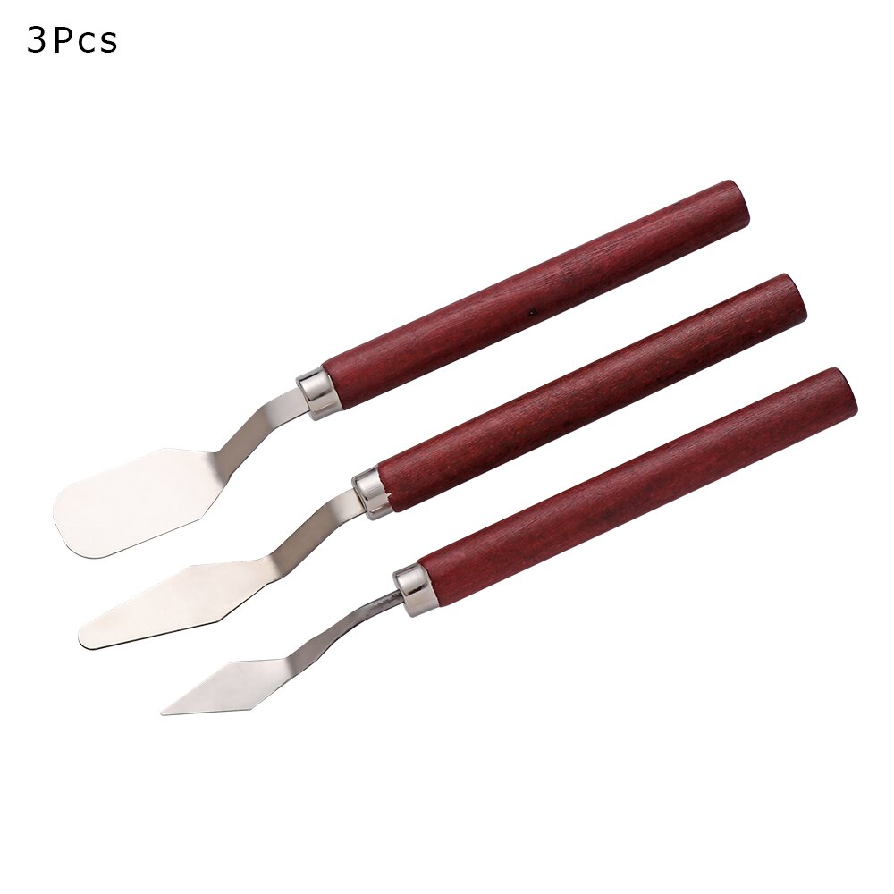 Brown For Artist Oil Acrylic Painting Tools Mixed Stainless Steel Palette Scraper Set Spatula Knives Blade 3/5Pcs Painting Tools: 3Pcs Set