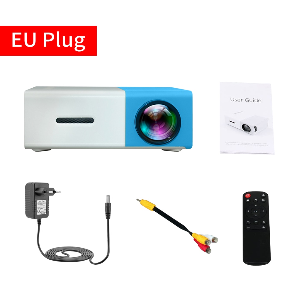 YG300 Pro Led Mini Projector 1080P Led Pixels Ondersteunt 1080P Hd Usb Audio Draagbare Home Media Video Player: EU Plug