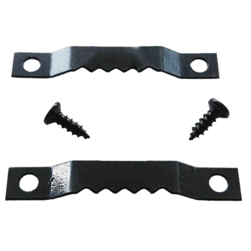 Foto Fotolijst Opknoping Haak Kit Gekarteld Hanger Hardware Muur Gemonteerd Zwart