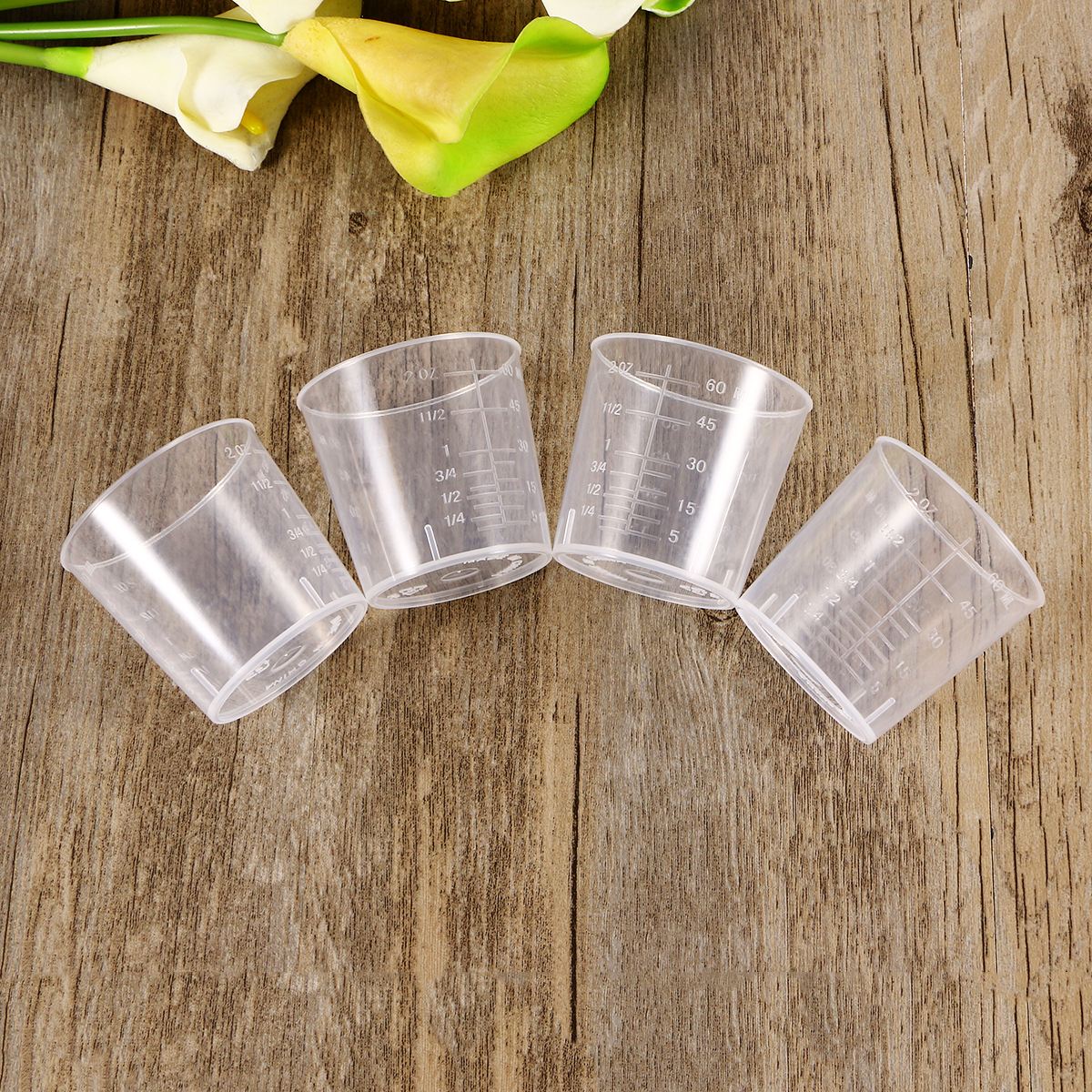 60 Ml Plastic Afstuderen Bekers Meting Beker Maatbekers Lab En Koken Vloeibare Container Verf Mengbeker