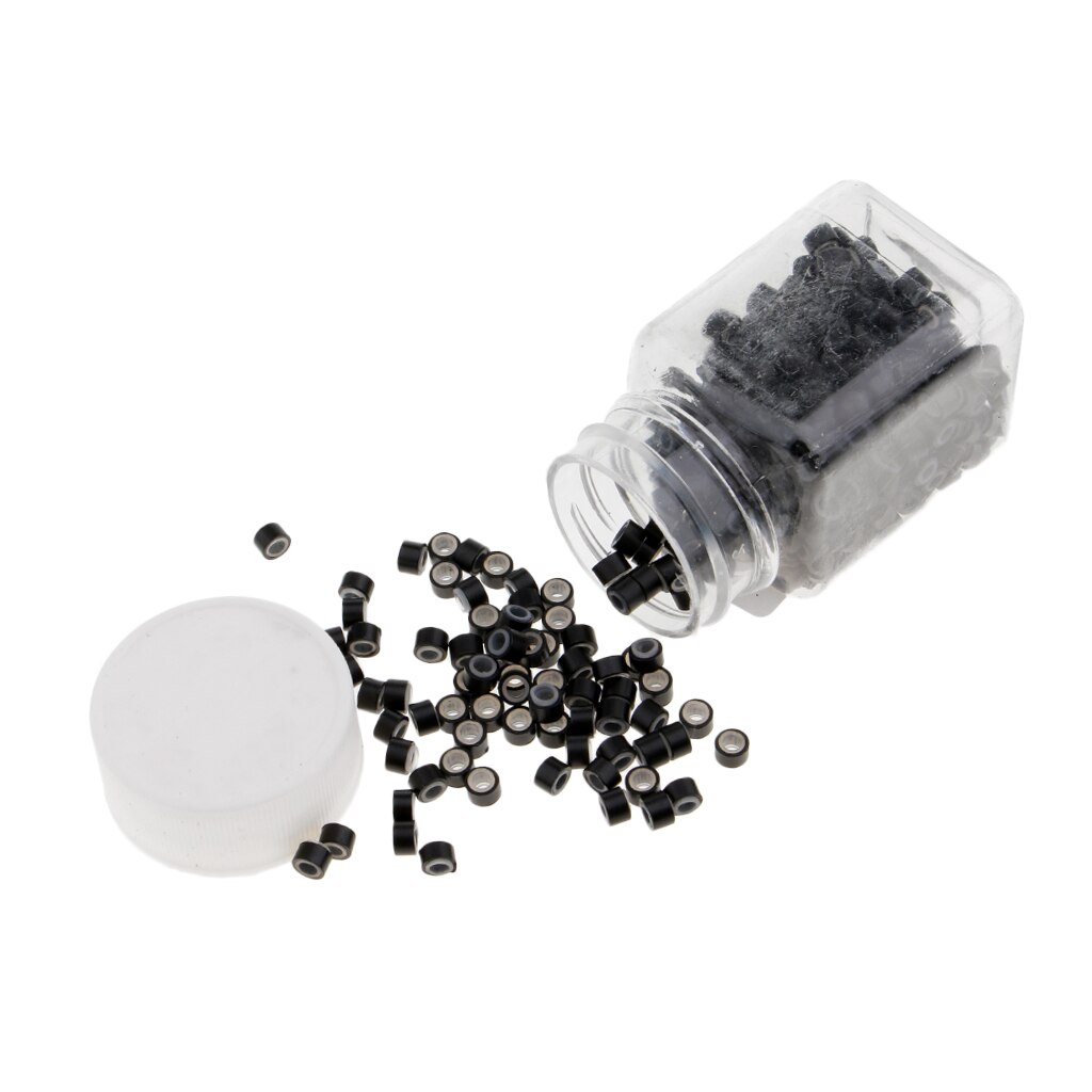 Anneaux en Silicone pour Extensions de cheveux, 500 pièces, Micro perles, pour perruque, tissage, couture, plumes