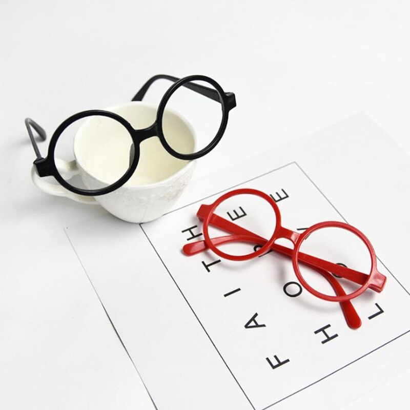 Gafas redondas para niños, montura negra o roja, de Navidad para niños, y