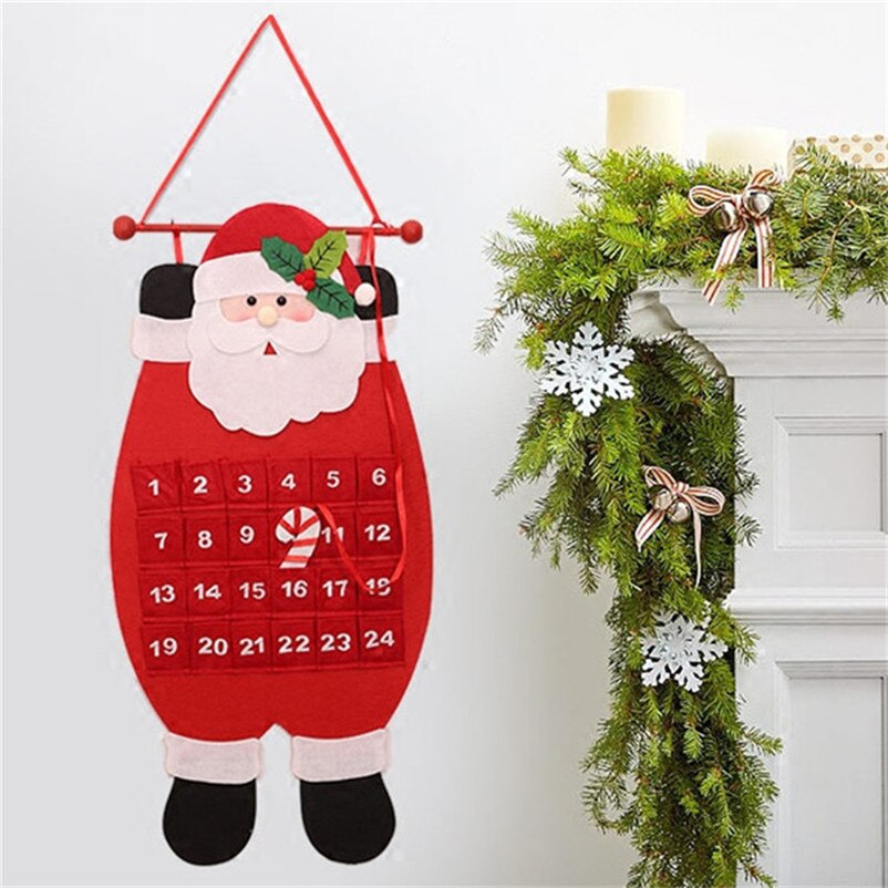 Adventskalender år påminnelse kalender juldekoration vägg dörrhängande prydnader härlig datum 1-24 nedräkningskalendrar