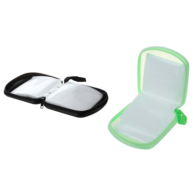 Étui de rangement pour 2x 40 cd dvd vcd dj, boîtier rigide, portefeuille, sac de transport (vert et noir)