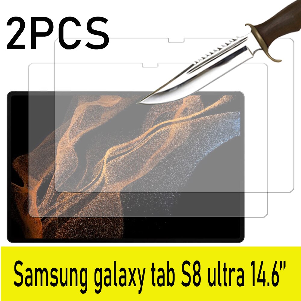 2Pcs Voor Samsung Tab S8 11 S8 + Plus 12.4 S8 Ultra 14.6 Gehard Glas Screen Protector Voor Samsung galaxy Tab S8 Beschermende Film: tab S8 Ultra 14.6