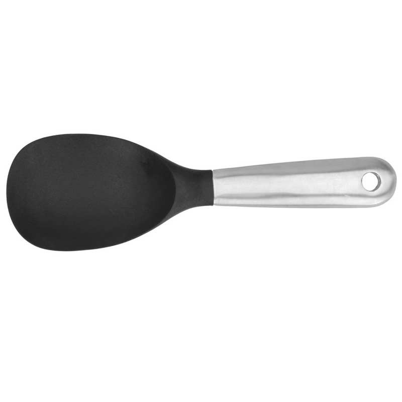 Stainless Steel Silicone Rice Spoon Non-Stick Pan Rice Serving Spoon with Hanging Hole Kitchen Tool Western Dinnerware