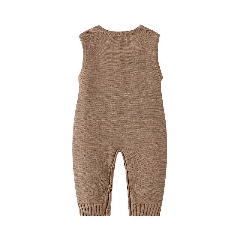 Newborn Baby Knit Overalls Romper Toddler Little Boy Knitted Sleevless Jumpsuit Newborn Baby Girl One Piece Boys Clothes Outfits