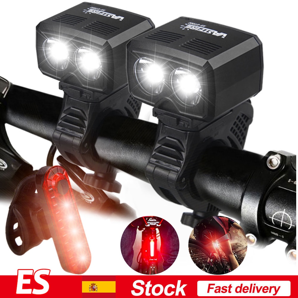 Waterdichte USB Koplamp Fiets Lamp 2X XM-T6 LED Fiets Licht 5 Modi Fietsen Torch Oplaadbare Koplamp