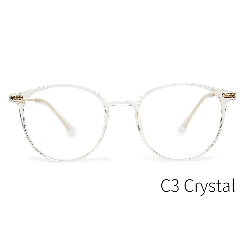 KANSEPT Acetate Glasses Frame Women Round Prescription Eyeglasses Ultralight Myopia Circle Eye Glasses Frame 90045: 90045C3