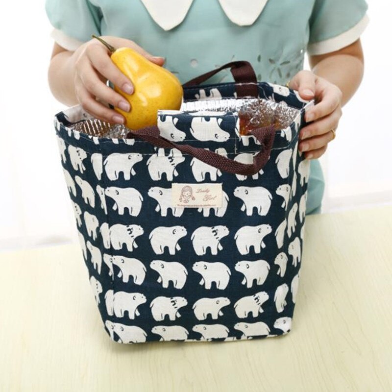 Female Lunch Food Box Bag Insulated Thermal Food Picnic Lunch Bags For Women Kids Men Cooler Tote Bag Case