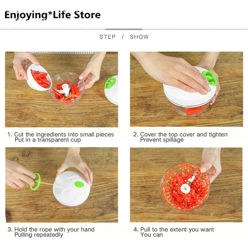 Kitchen Essential Tools Onion Chopper Multi-function Manual Quick Chopper Shredder and Slicer for Cutting Vegetables and Fruits