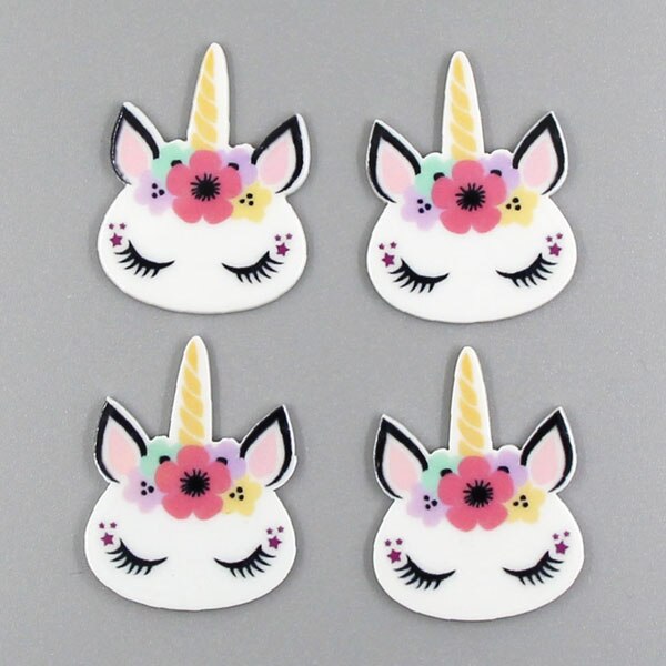 10 st/lot harts hästhuvud cabochons för pilbågar tecknad horned häst harts platt rygg hantverk gör-det-själv-håraccessoarer/kylskåp klistermärke: 4