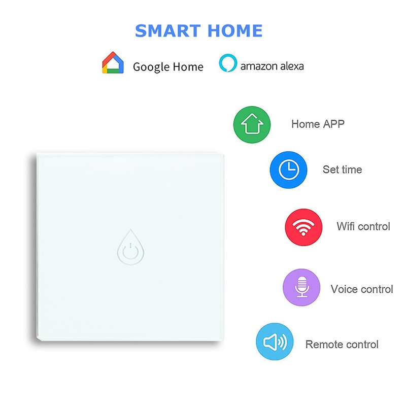 Wifi smart kjelebryter varmtvannsbereder stemme app fjernkontroll timing eu berøringspanel fungerer med til google hjem alexa ekko