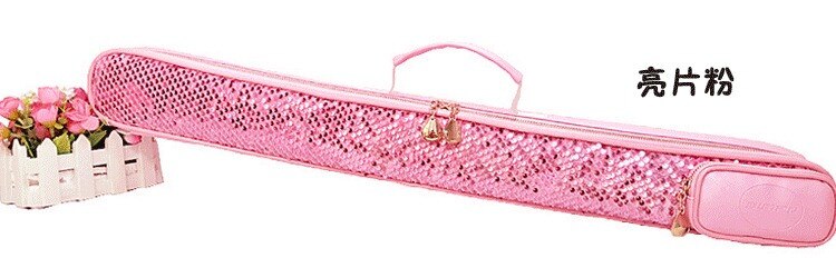 75cm for girl lady kid portable beautiful flute bag case soft gig padded cover box backpack shoulder: shine pink