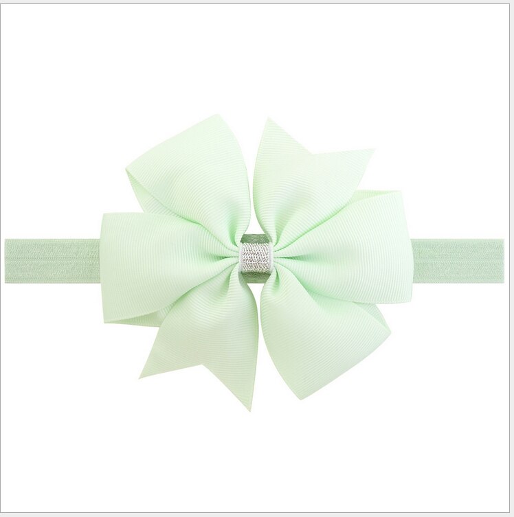 Children Accessories Cute Baby Girls Hair Bows For Kids Hair Bands Hair Clips Big Bowknot Sequin Headwear: Light Green