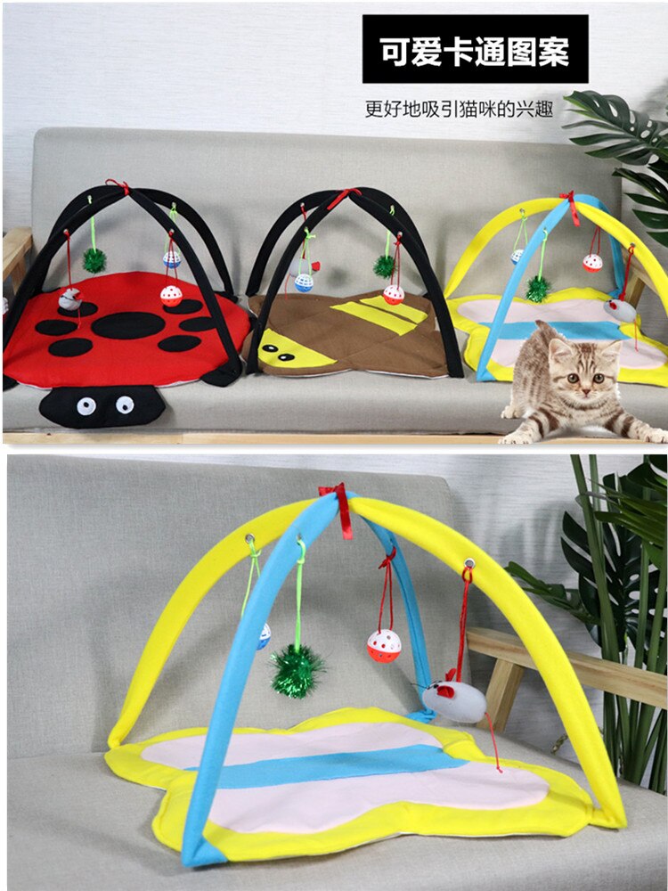 Leżąca zabawka dla kota s ulubiona mysz droczyć się zabawka dla kota zestaw zabawek zabawa namiot dla kota mata dla kota zagraj w łóżko zabawki dla zwierząt domowych i łóżko wygodne i zabawne ulubione koty