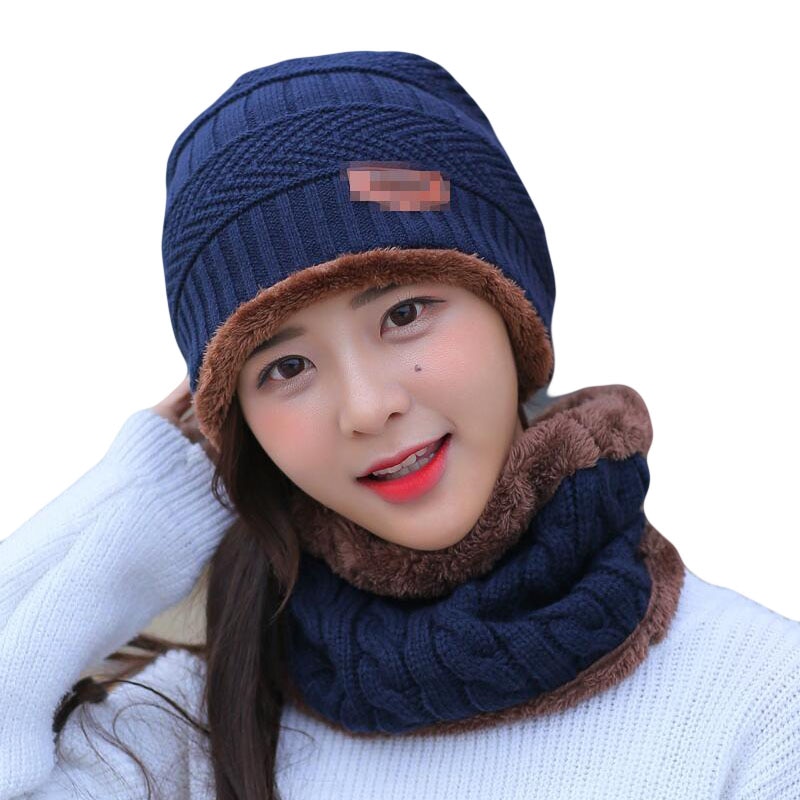 Casquette et écharpe de Ski en cuir | 2 pièces, chapeau et froid pour femmes et hommes, chapeau tricoté, Bonnet , Bonnet, bonnets