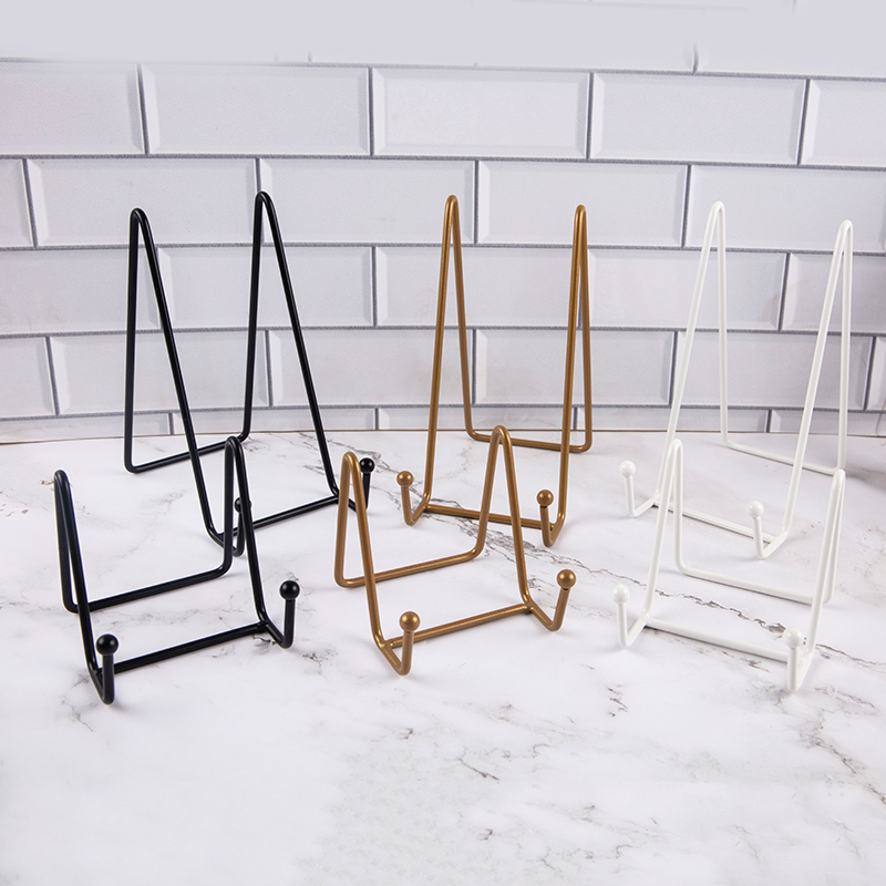 1pc Platte Display Stand Bild Staffelei Metallplatte Ständer Halter Display Bilder Rahmen Foto dekorative Platte Teller Tischplatte Kunst