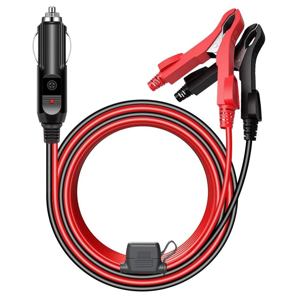 10ft/3m 12v 24v alligator batteriklämma till cigarettändare hona/hane-uttag förlängningssladd för bilväxelriktare: Manlig längd 10 ft.
