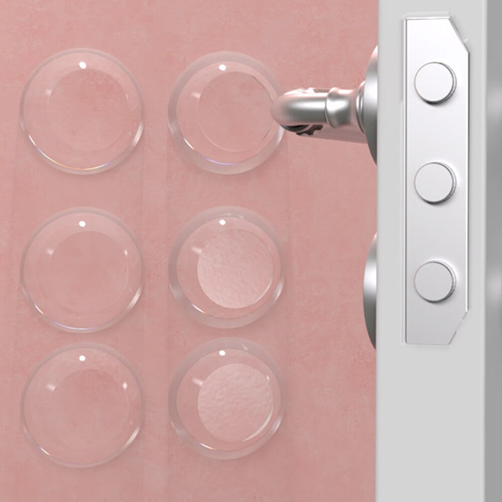 Tope de puerta de silicona redondo antigolpes, Protector de manija de puerta, 4 Uds./6 uds./caja