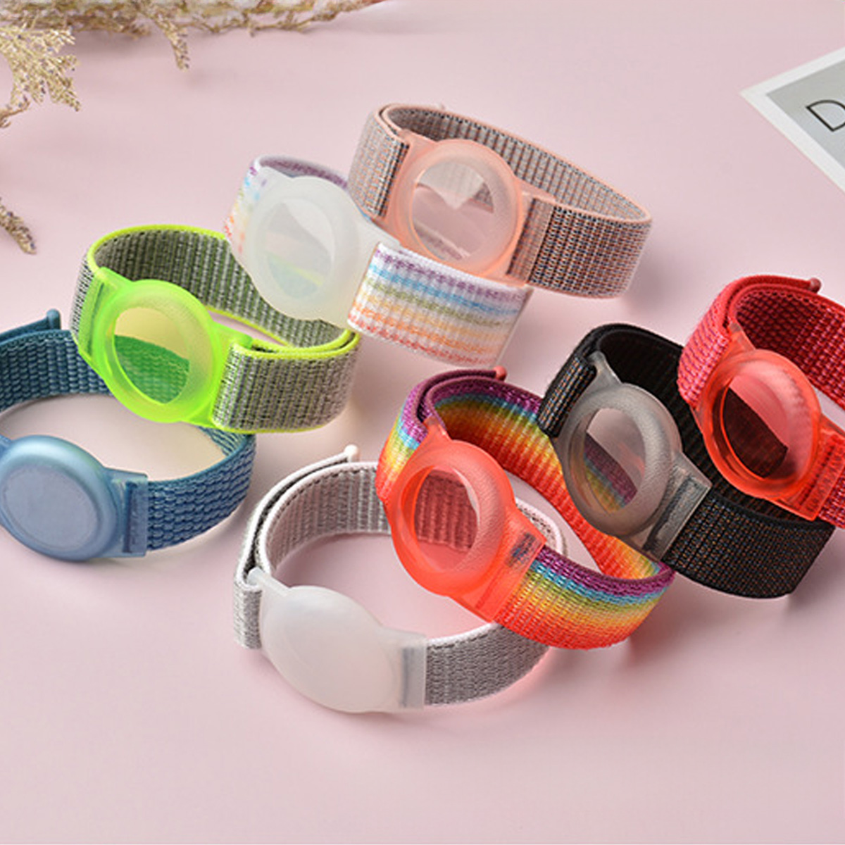 170/220mm for AirTags Bracelet Anti-lost Nylon Protective Sleeve Apple Airtag Tracking Locator Wristband Strap Bracelet