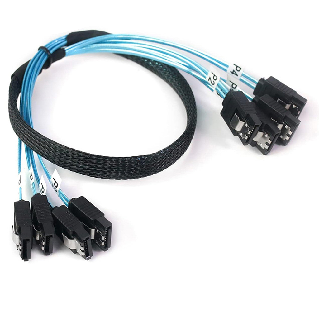 4/6/8 sata para 4/6/8 sata 4.0 7p fêmea 90/180 graus com malha trançada para servidor computador host ssd sata cabo adaptador de disco rígido