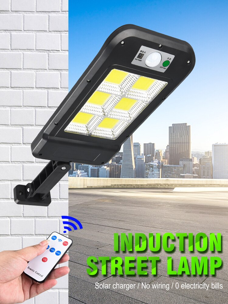 Motion Sensor Solar Led Light Remote Outdoor Wall Street Light Waterproof Human Body Induction Garden Multi-Mode Solar Lamps