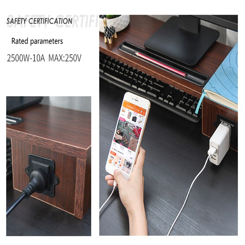 High home monitor with raised stand desktop with socket multi-function card slot computer screen stand
