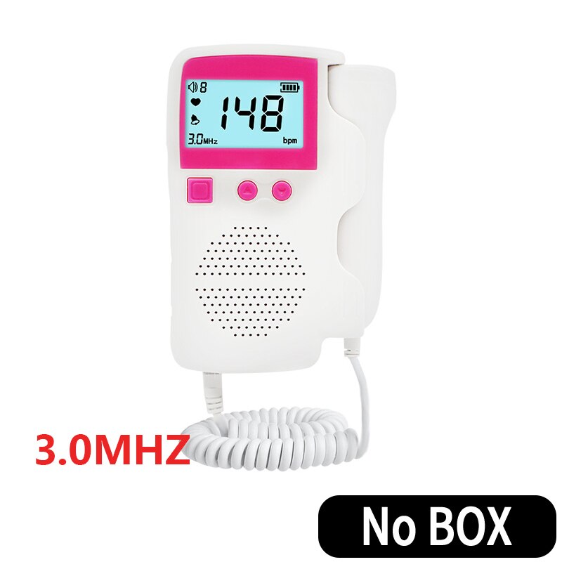 Detector de ritmo cardíaco Fetal para bebés, Monitor Fetal portátil de 3,0 MHz para el embarazo bebes estetoscopio ultrasonido doppler fetal embarazada ecografo portatil hogar sonar fetal monitor escuchar latidos bebe: 3.0Mhz Pink no box