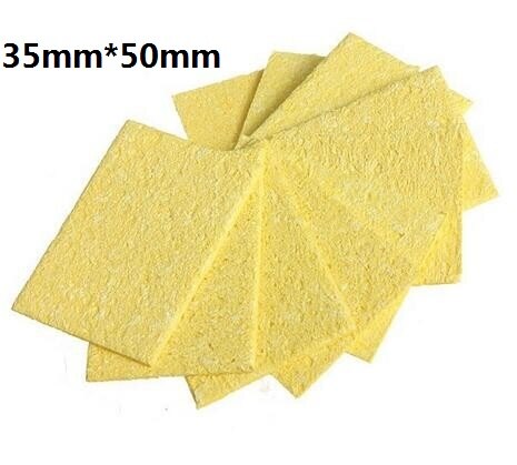 Novfix 50 Pcs 50X35 Mm Lassen Pcb Cleaning Pads Universele Soldeerbout Vervanging Rechthoek Geel Sponzen Schoon Gereedschap