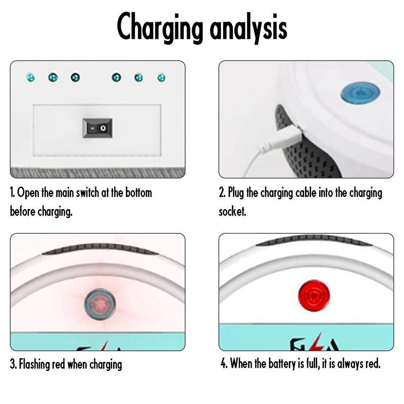 Rechargeable Smart Robot 4 in 1 3200Pa USB Auto Smart ing Robot UV Sterilizer Strong Suction er Vacuum Cleaners White