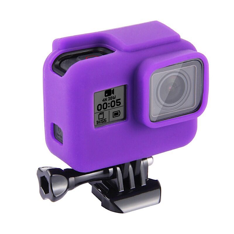 Neue FÜR gehen Profi Weiche Silikon fallen Schutz Abdeckung für GoPro Held 5 6 7 Schwarz Sport Aktion Kamera Zubehör Standard Rahmen: Violett