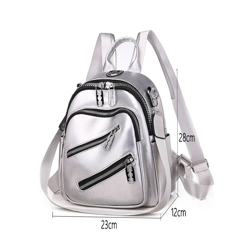 Yabeishini Hoge Capaciteit Dubbele Rits Lederen Rugzakken Tassen Voor Vrouwen Vrouwelijke Schoudertas Multifunctionele Reizen Rugzak