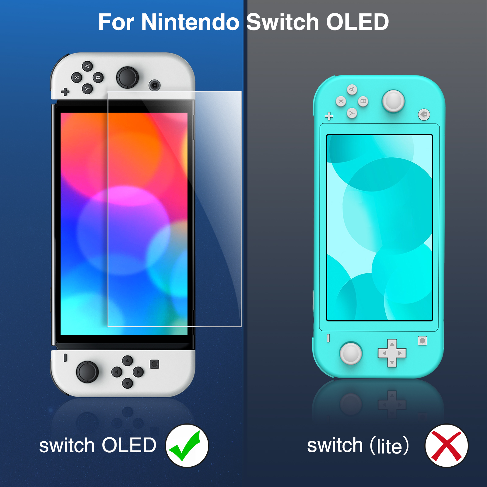 3pc 9h tempered glass screen protector for nintendo switch oled ns, glass accessory film