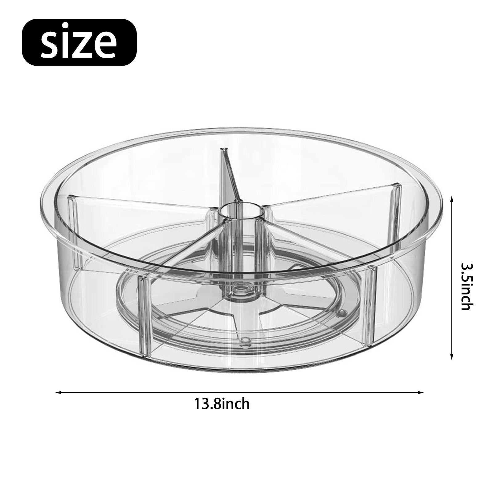 360 Rotation Cabinet Organizer 12 Inch Spice Drink Cosmetic Storage Rack PET Transparent Turntable for Kitchen Bathroom: 01