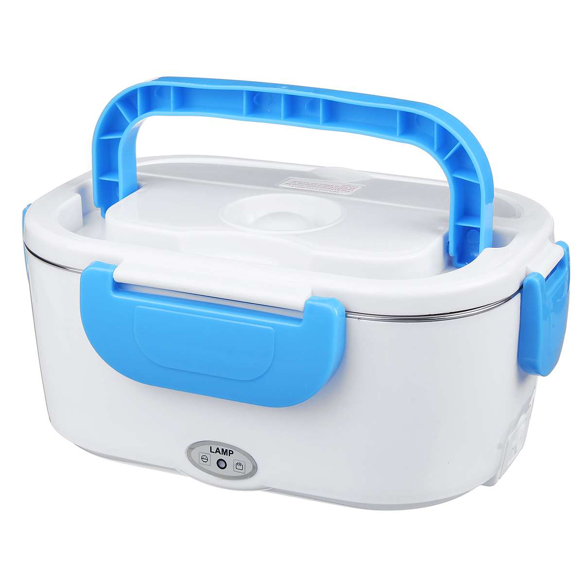 12V 110V 220V Electric Heated Lunch Box Food Warmer Container Thermostat Stainless Steel Rice Cooker Dinnerware Set For Car Home: 12V Blue